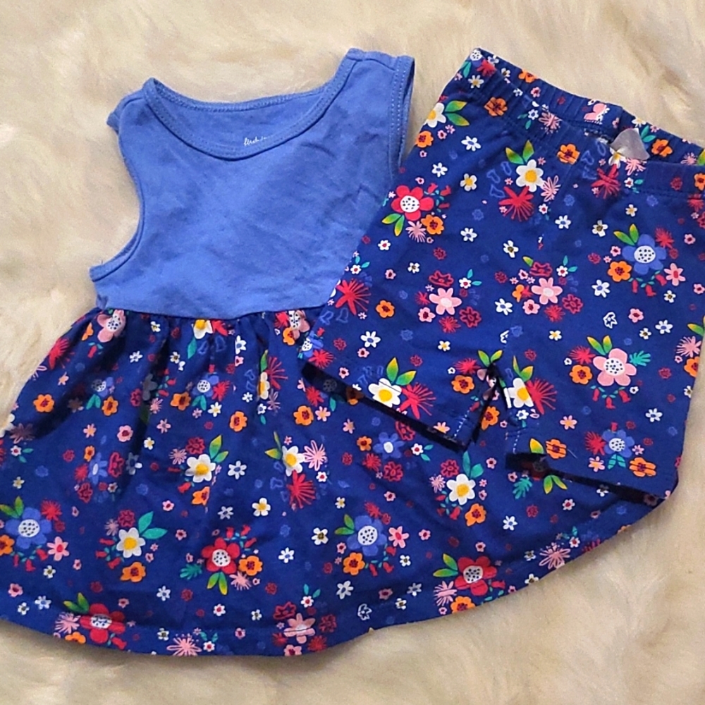 First Impressions 3-6 month blue floral outfit
